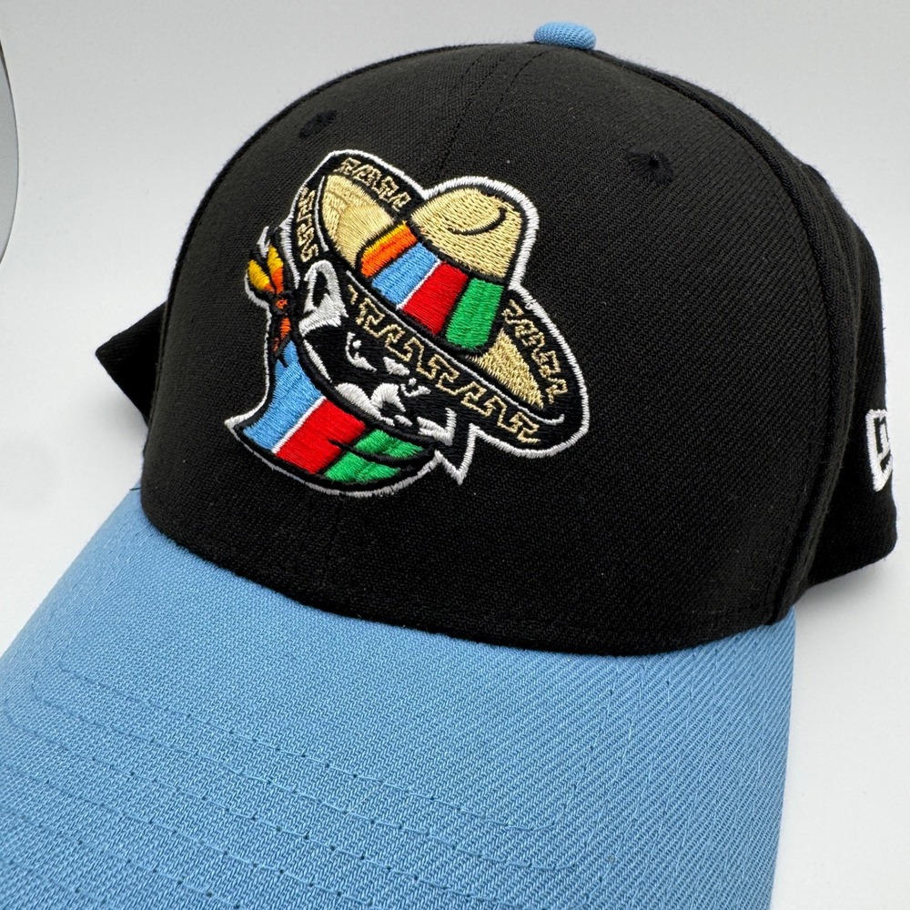 Quad City Bandidos del Rio Hat Mens S/M Black Blue MiLB River Bandits Sombrero